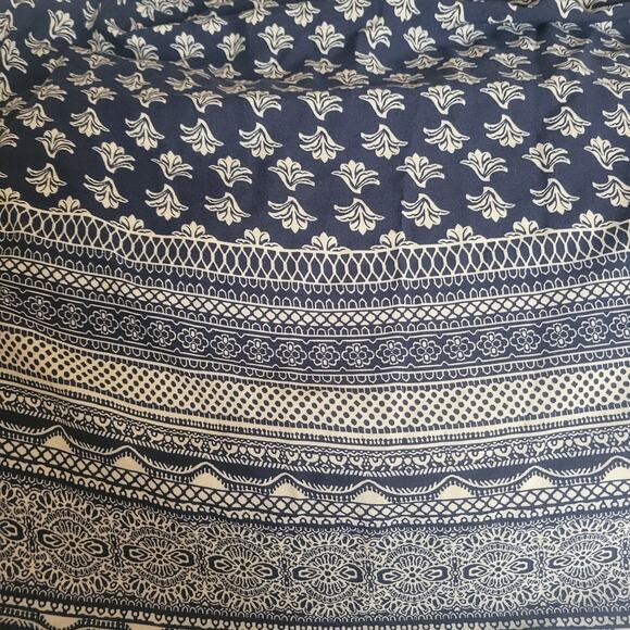 Band of Gypsies Dress Size L Boho Maxi Black White Smock Empire Straps Pocket - Picture 8 of 10